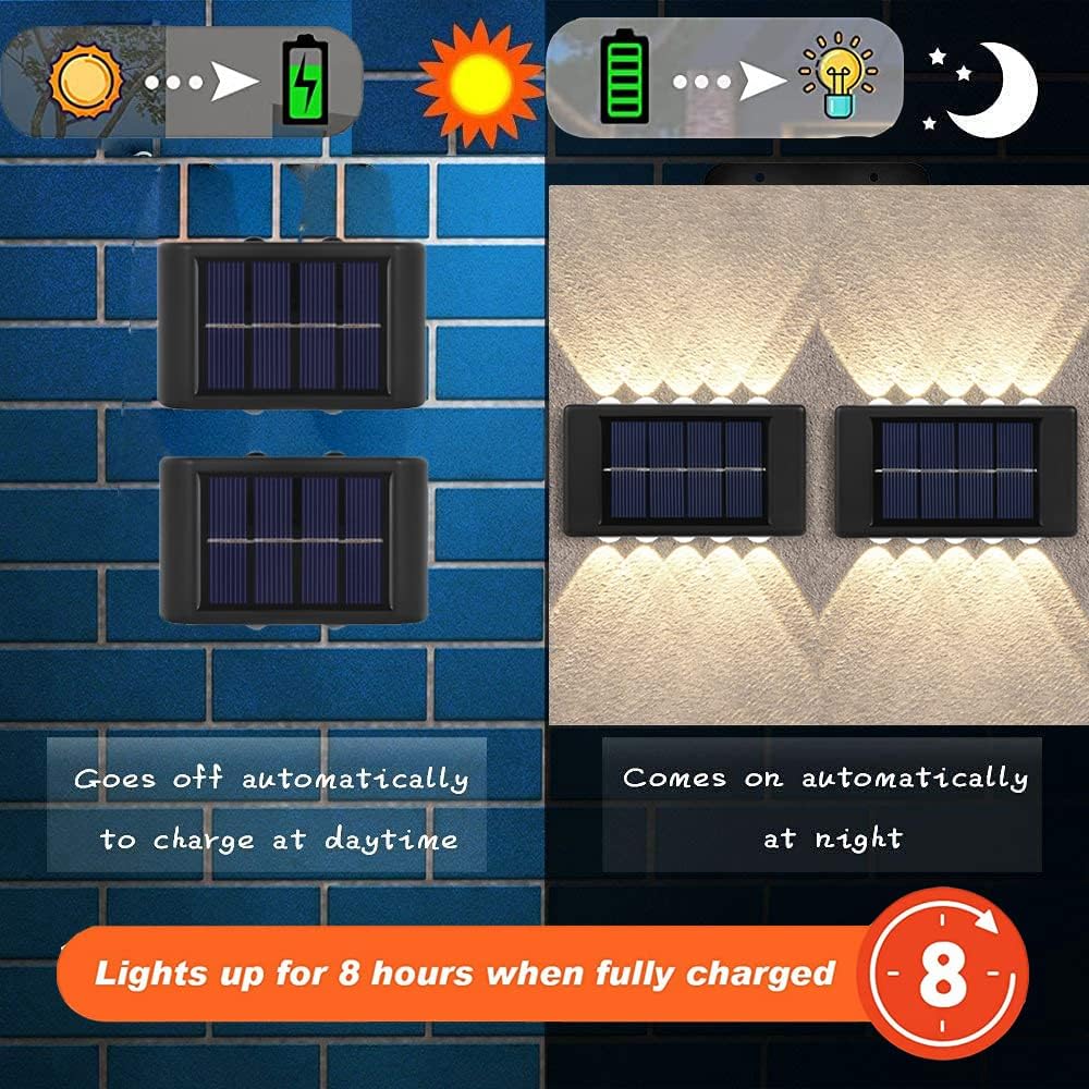 Lámpara Solar de Pared Arriba y Abajo — Decorativa IP65 Exterior