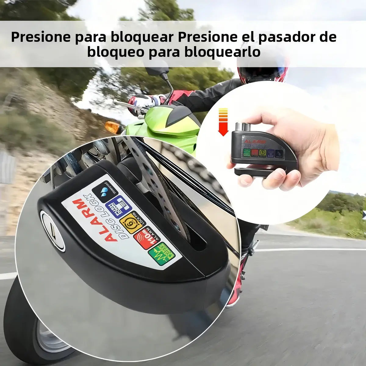 Candado de Disco para Motocicleta con Al